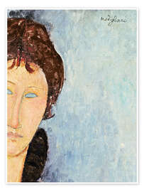 Wandbild  Frau mit blauen Augen (Detail) - Amedeo Modigliani