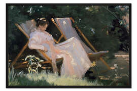 Gerahmter Kunstdruck Frau des Künstlers im Garten, Detail