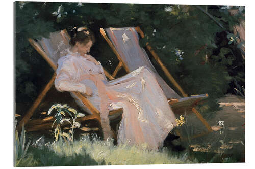 Gallery print Roses. Marie Krøyer seated in the deckchair in the garden by Mrs Bendsen's house, detail
