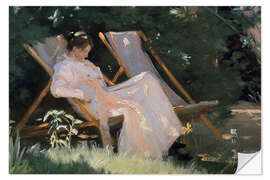 Muursticker Roses. Marie Krøyer seated in the deckchair in the garden by Mrs Bendsen's house, detail