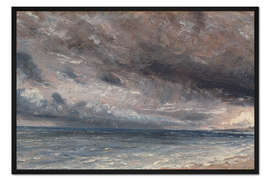 Gerahmter Kunstdruck Küste in Brighton, Stürmischer Abend