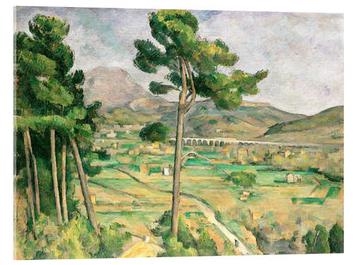 Acrylglas print Mont Sainte-Victoire and the Viaduct of the Arc River Valley