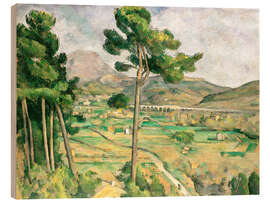 Holzbild Landschaft mit Viaduct: Montagne Sainte-Victoire