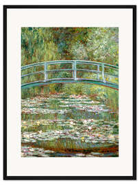 Gerahmter Kunstdruck Brücke über einen Seerosenteich - Claude Monet
