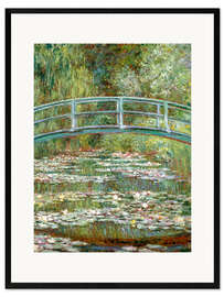 Gerahmter Kunstdruck Brücke über einen Seerosenteich - Claude Monet