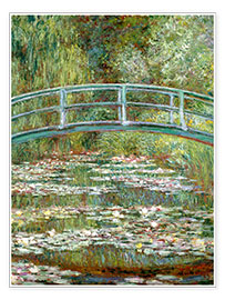 Plakat Bridge Over a Pond of Water Lilies