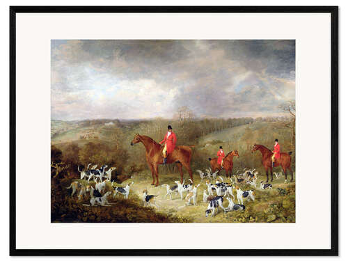Framed art print Lord Glamis and his hunting dogs, 1823