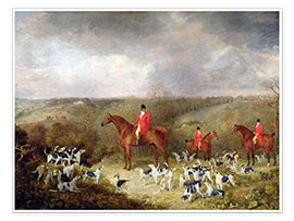 Póster Lorde Glamis e seus cães de caça, 1823