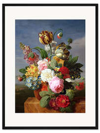 Gerahmter Kunstdruck Blumenstrauß in einer Vase