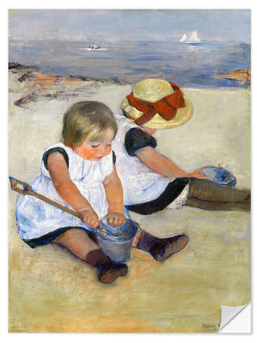 Adesivo murale Children Playing on the Beach