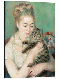 Aluminium print Woman with a Cat