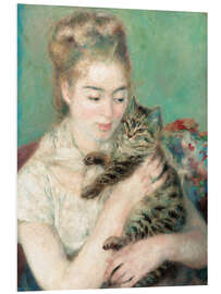 Foam board print Woman with a Cat