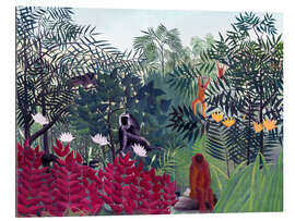 Tableau en plexi-alu Forêt tropicale avec singes