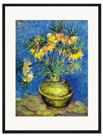 Gerahmter Kunstdruck Kaiserkronen in einer kupfernen Vase