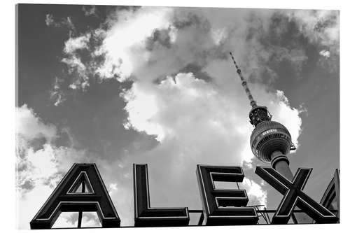 Acrylic print Alexanderplatz Berlin monochrome