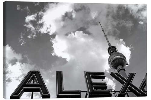 Lærredsbillede Alexanderplatz Berlin monochrome