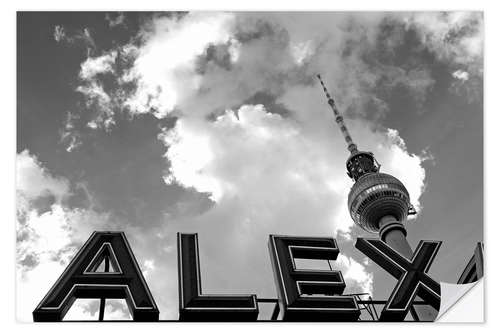 Selvklebende plakat Alexanderplatz Berlin monochrome