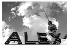 Wandsticker Alexanderplatz Berlin monochrome