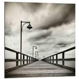 Magnettafel seebrücke mit möwen | sw