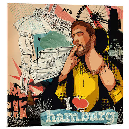 Cuadro de metacrilato I love Hamburg