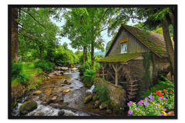 Gerahmter Kunstdruck Mühle im Schwarzwald
