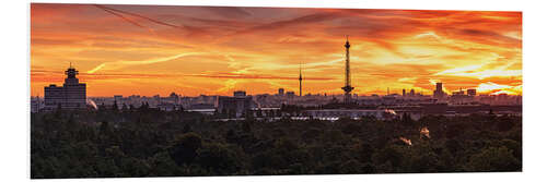 Foam board print Berlin Skyline Sunset - Panorama