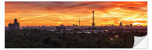 Adesivo murale Berlin Skyline Sunset - Panorama