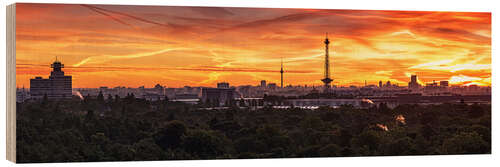 Hout print Berlin Skyline Sunset - Panorama