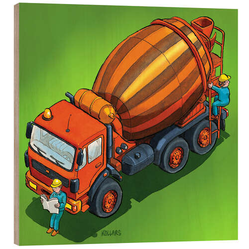 Cuadro de madera Concrete mixer truck