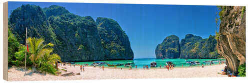 Tableau en bois Plage de Maya Bay - Thaïlande