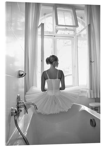 Acrylic print Ballerina the bathroom