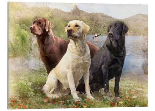 Tableau en aluminium Labradors retrievers