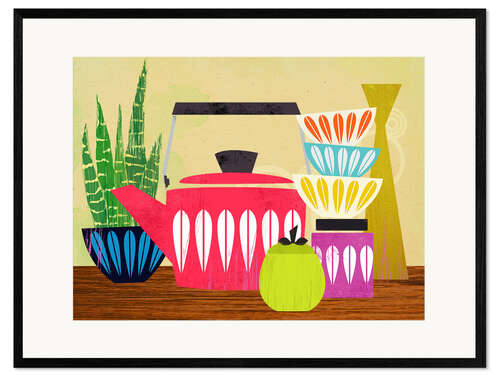 Impression artistique encadrée Nature morte avec une bouilloire