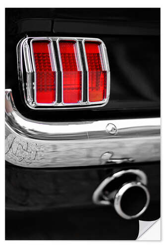 Självhäftande poster Ford Mustang tail