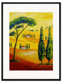 Gerahmter Kunstdruck Toskanalandschaft 2
