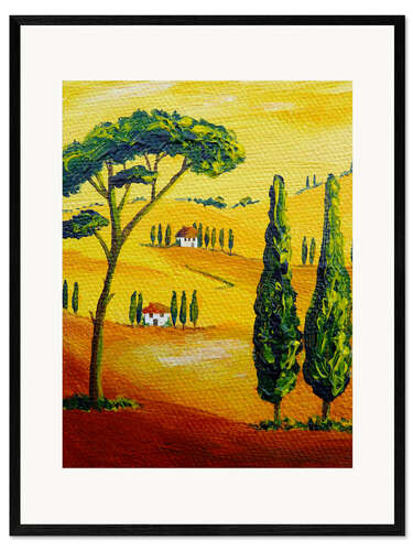 Innrammet kunsttrykk Tuscany Landscape 2