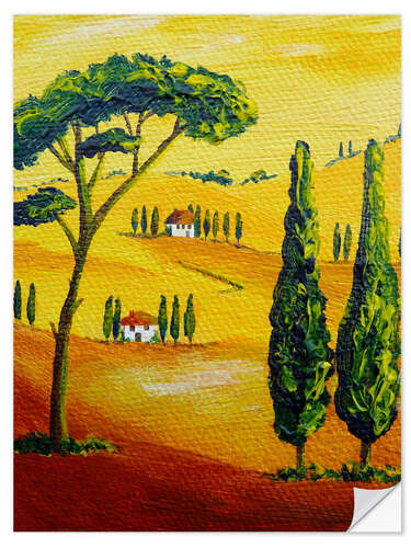 Selvklebende plakat Tuscany Landscape 2