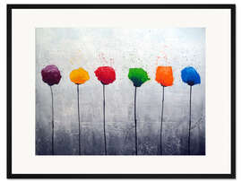 Gerahmter Kunstdruck Sechs Blüten