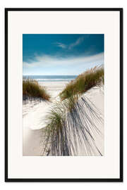 Gerahmter Kunstdruck Volle Pracht - Düne mit Strandhafer