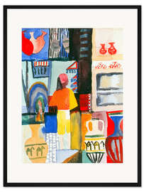 Gerahmter Kunstdruck Händler mit Krügen