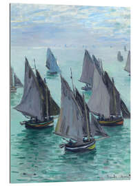 Quadro em plexi-alumínio Fishing boats in calm weather