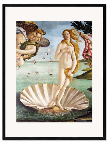 Impresión de arte enmarcada El nacimiento de Venus (detalle)