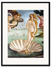 Impresión de arte enmarcada El nacimiento de Venus (detalle)