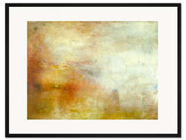 Gerahmter Kunstdruck Sonnenuntergang über einem See