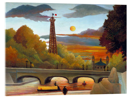 Acrylic print Landscape with Eiffel Tower