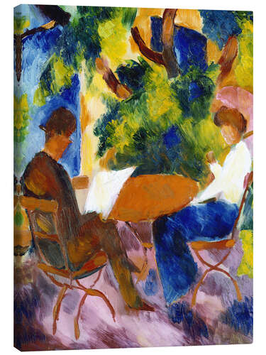 Quadro em tela Couple at the garden table