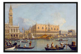 Gerahmter Kunstdruck Dogenpalast und die Piazetta in Venedig