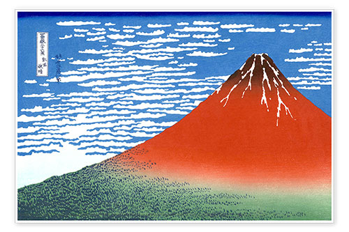 Poster Fine Wind, Clear Morning (Red Fuji)