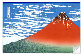 Selvklebende plakat Fine Wind, Clear Morning (Red Fuji)