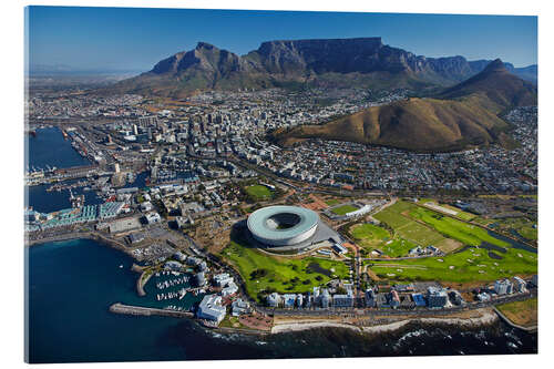 Obraz na szkle akrylowym Cape Town Stadium and Table Mountain